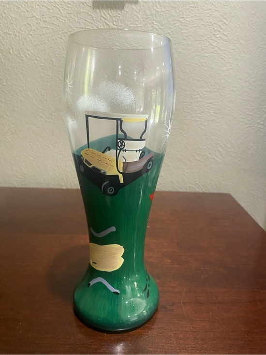 Lolita Other - Lolita, Hand-Painted 19th Hole, Golf Cart Pilsner Glass